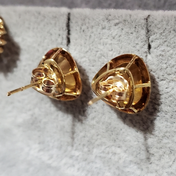 14K Gold Citrine Earrings - Picture 6 of 10
